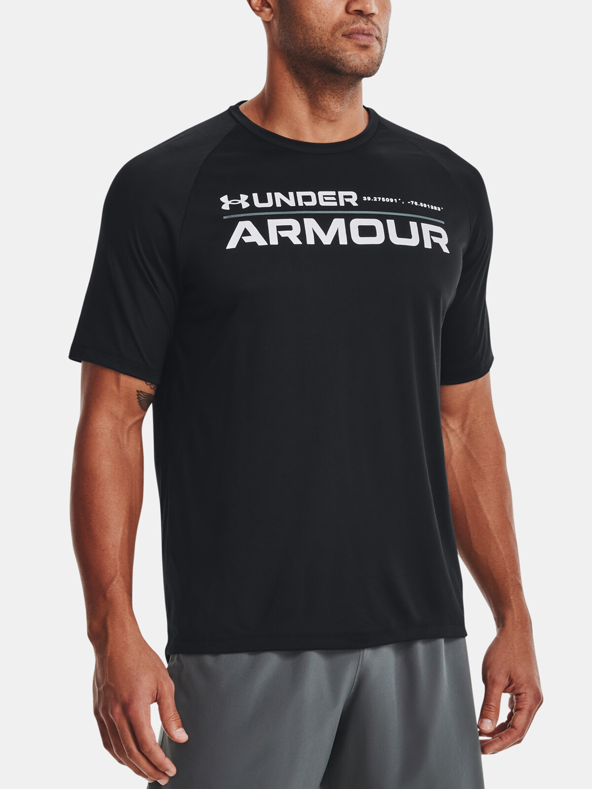 Under Armour Tričko UA TECH 2.0 WORDMARK SS-BLK - Pánské