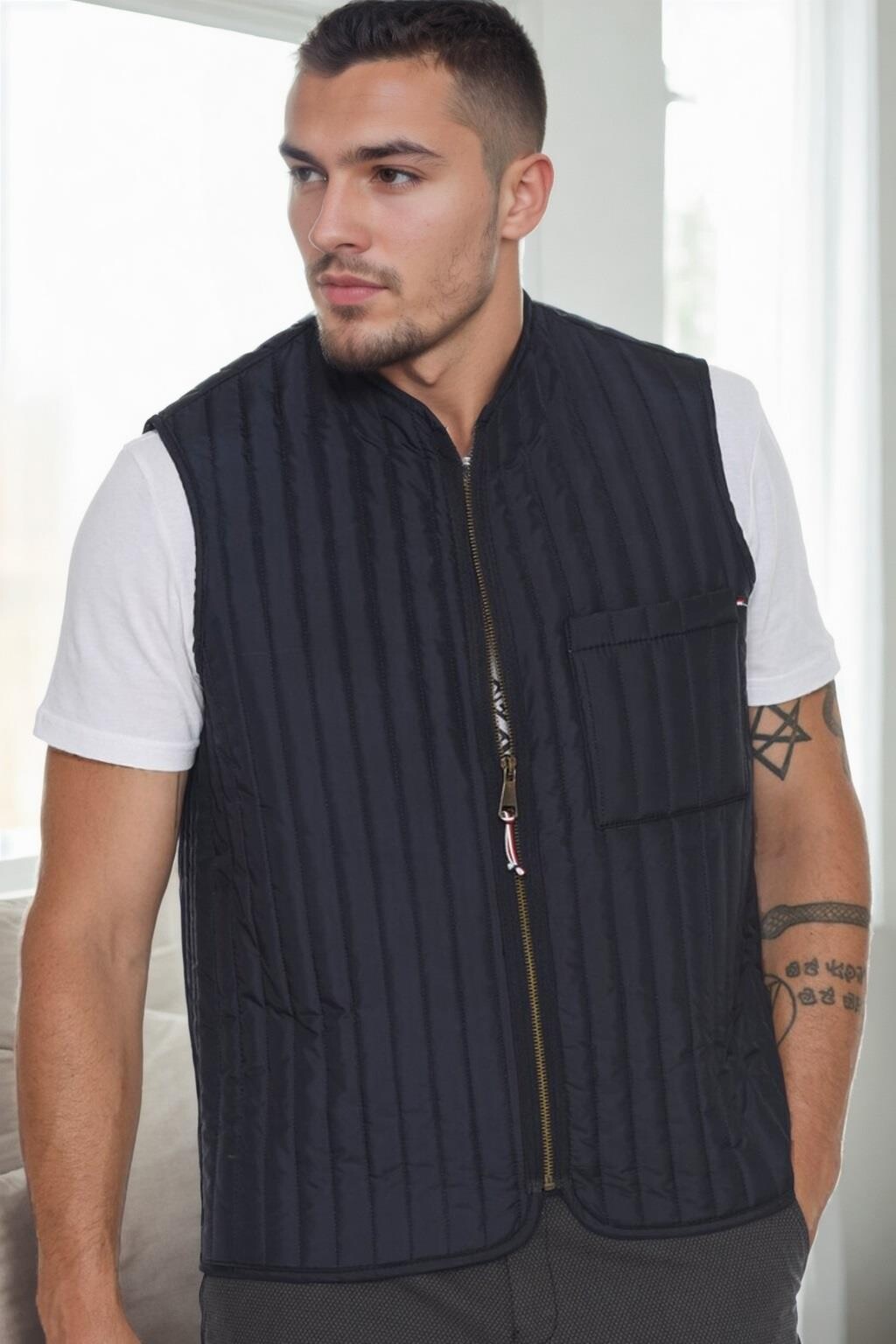 Y9611 DEWBERRY MEN'S VEST-NAVY BLUE