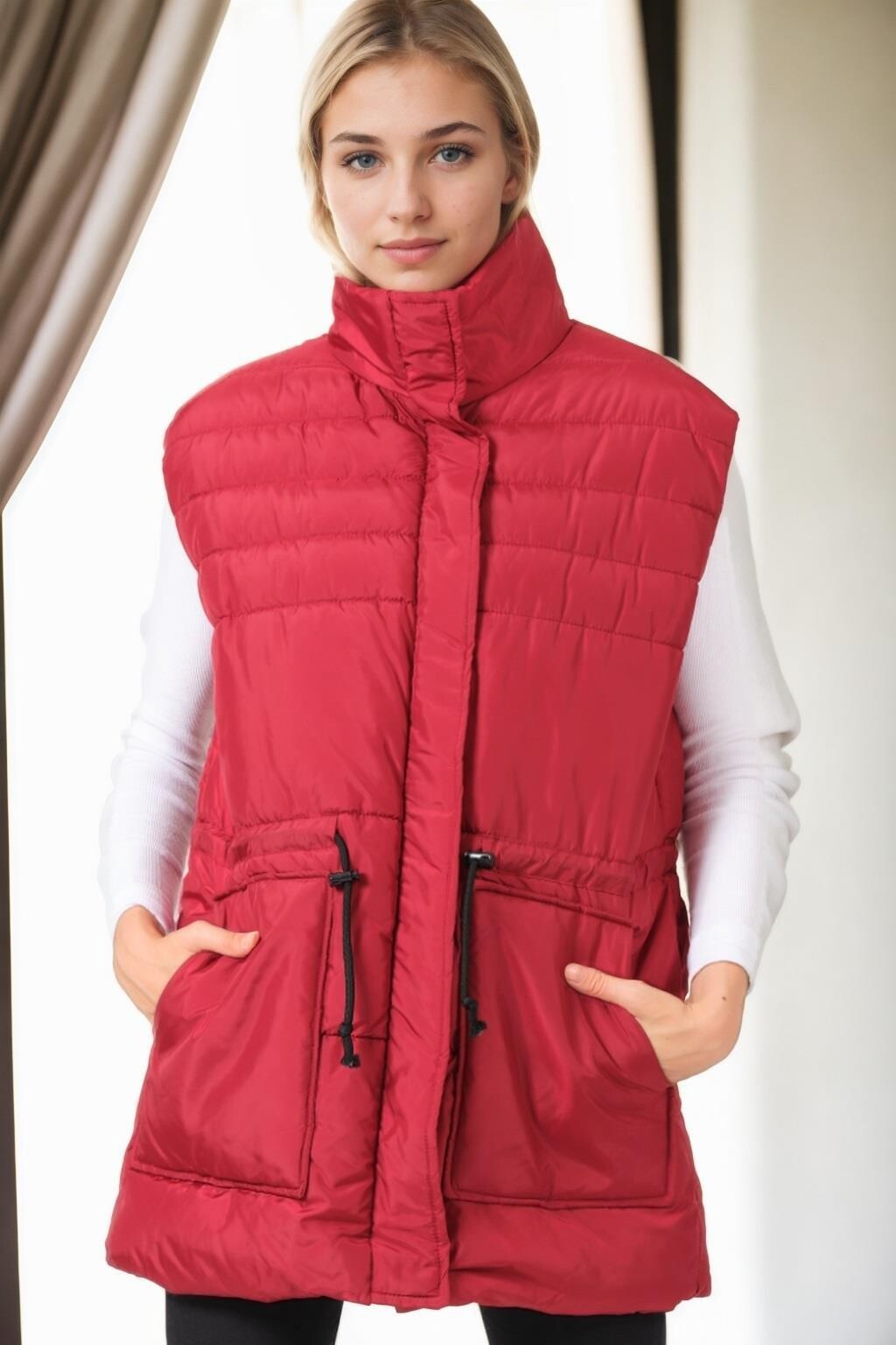 Z9747 DEWBERRY WOMEN'S VEST-BURGUNDY