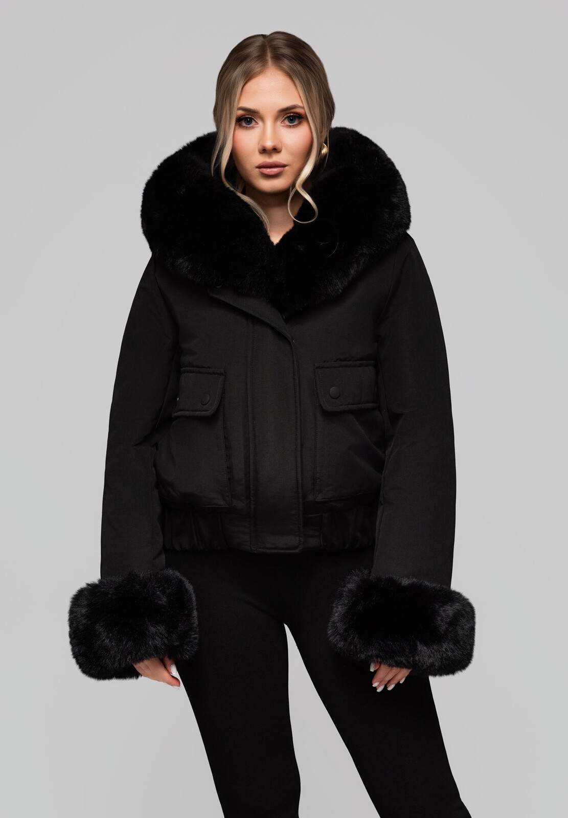 Edoti Women's jacket with detachable fur OW-JALP-0100 v1