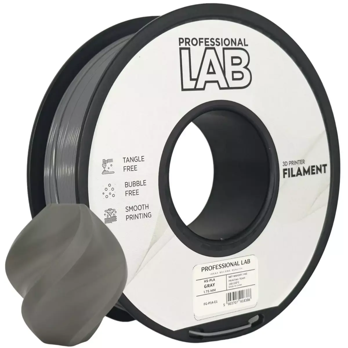 Tonery Náplně PLA HS filament Professional Lab - 1 kg šedá