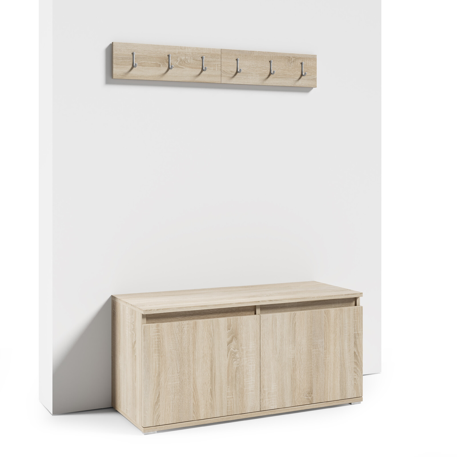 Eka Botník trinity s věšákem 100 cm, Dub Sonoma - 2.jakost