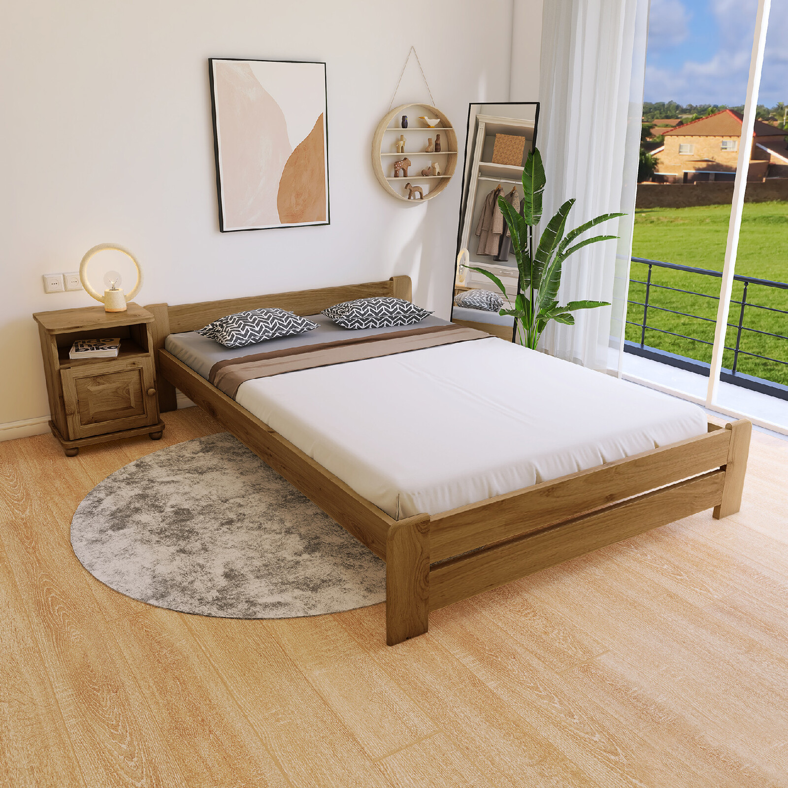 Maxi Postel z masivu Evropa 160 x 200 cm - barva Dub - 2.jakost