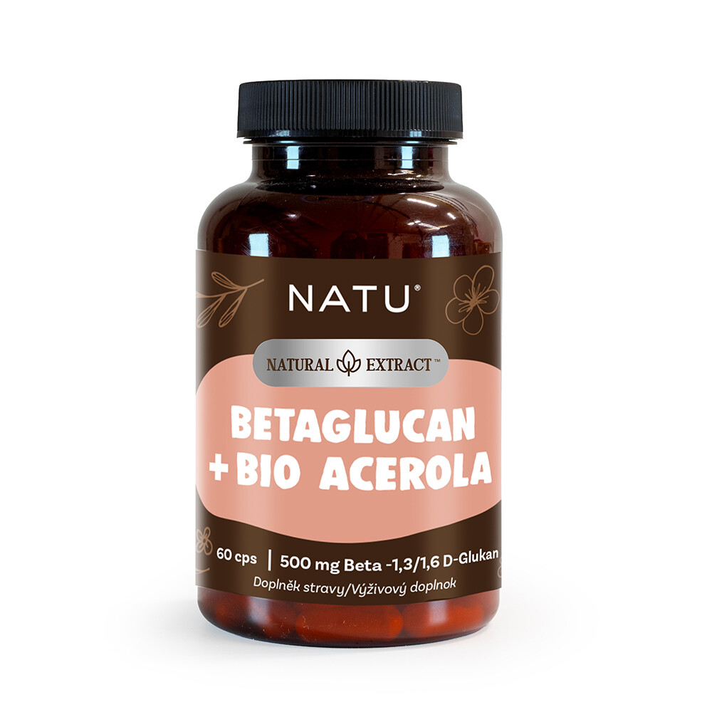 NATU BetaGlukan 500 mg s BIO acerolou 60 kapslí