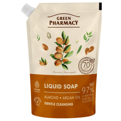 Green Pharmacy Mandle a Arganový olej tekuté mýdlo s dávkovačem, náplň 460 ml