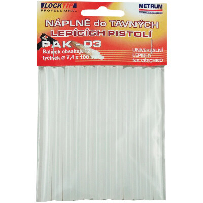 Náplně do tavné pistole, čiré, 12 ks