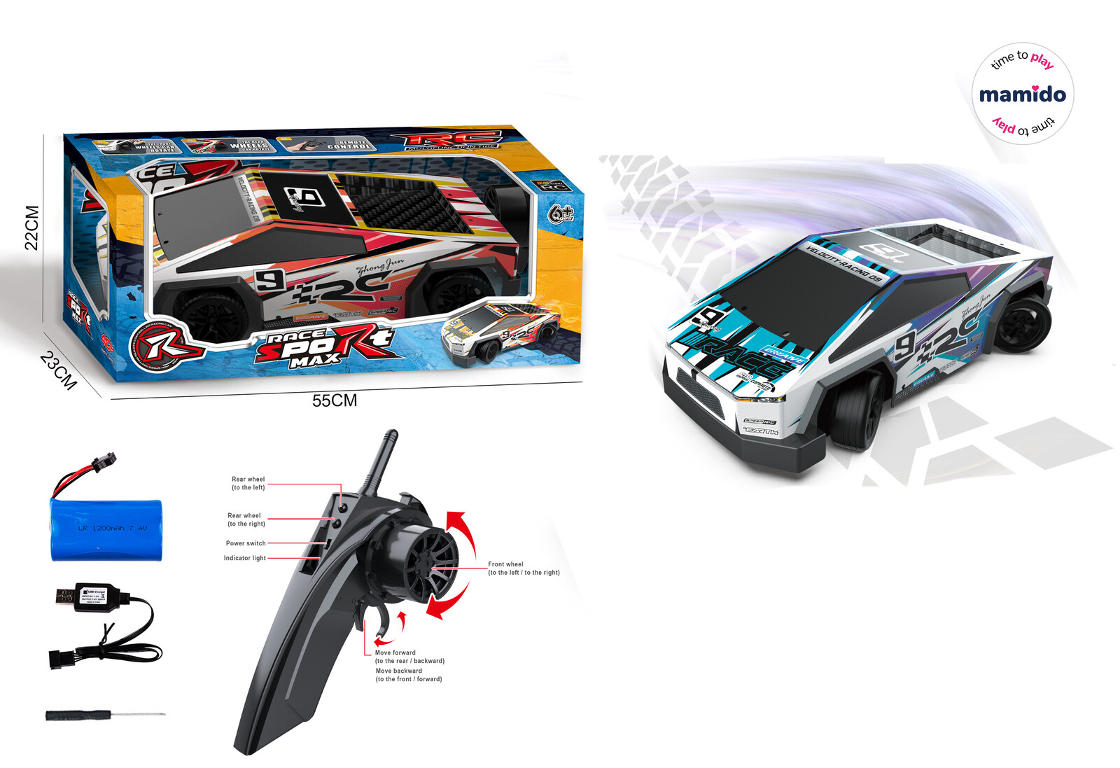 Mamido Mamido Auto na dálkové ovládání Race Sport Max modré RC