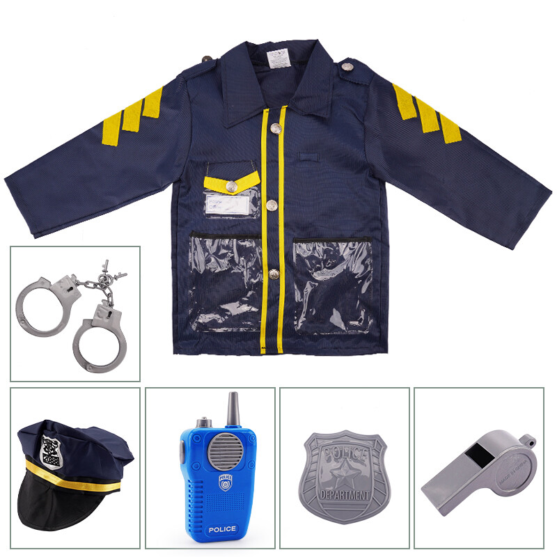Mamido Mamido Dětský policejní kostým s dlouhým rukávem a vysílačkou