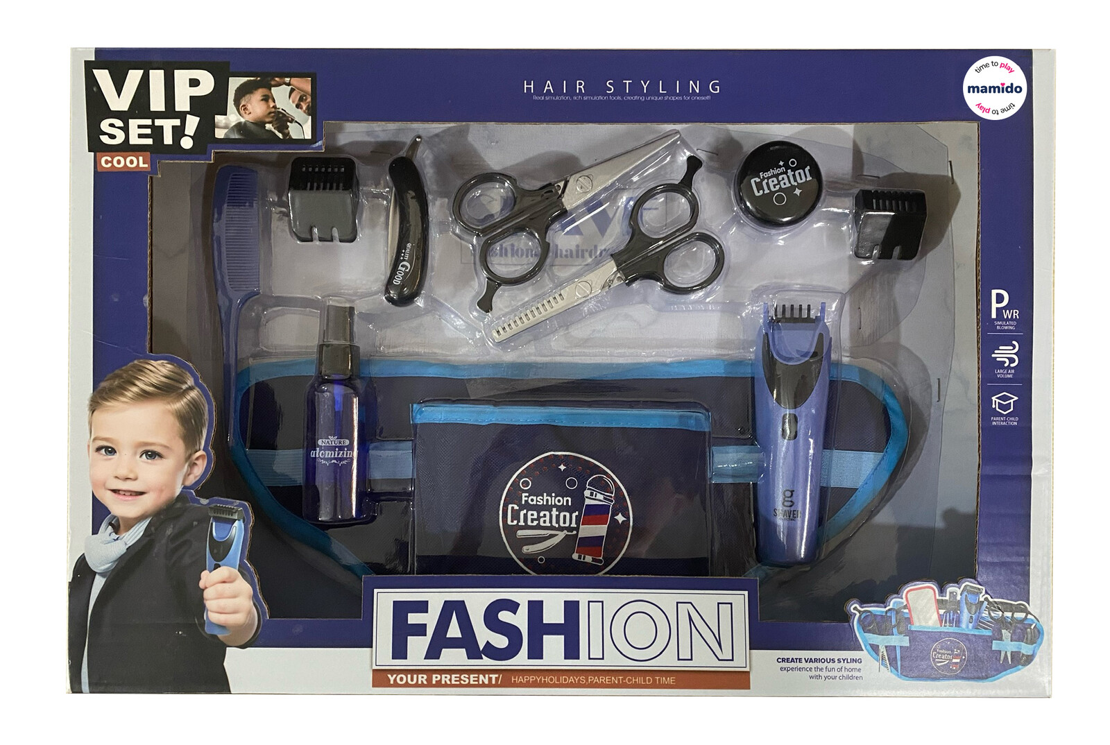 Mamido Mamido Dětský barber kadeřnický set s taškou 10 dílů Fashion creator