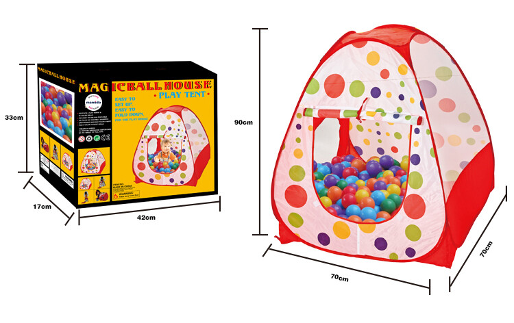 Mamido Mamido Dětský hrací stan s barevnými míčky 50 ks červený