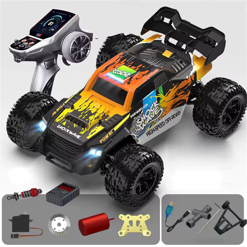 Mamido Mamido Auto na dálkové ovládání 60 km/h RC Monster Truck 1:16 4WD Brushless 2.4GHz oranžové