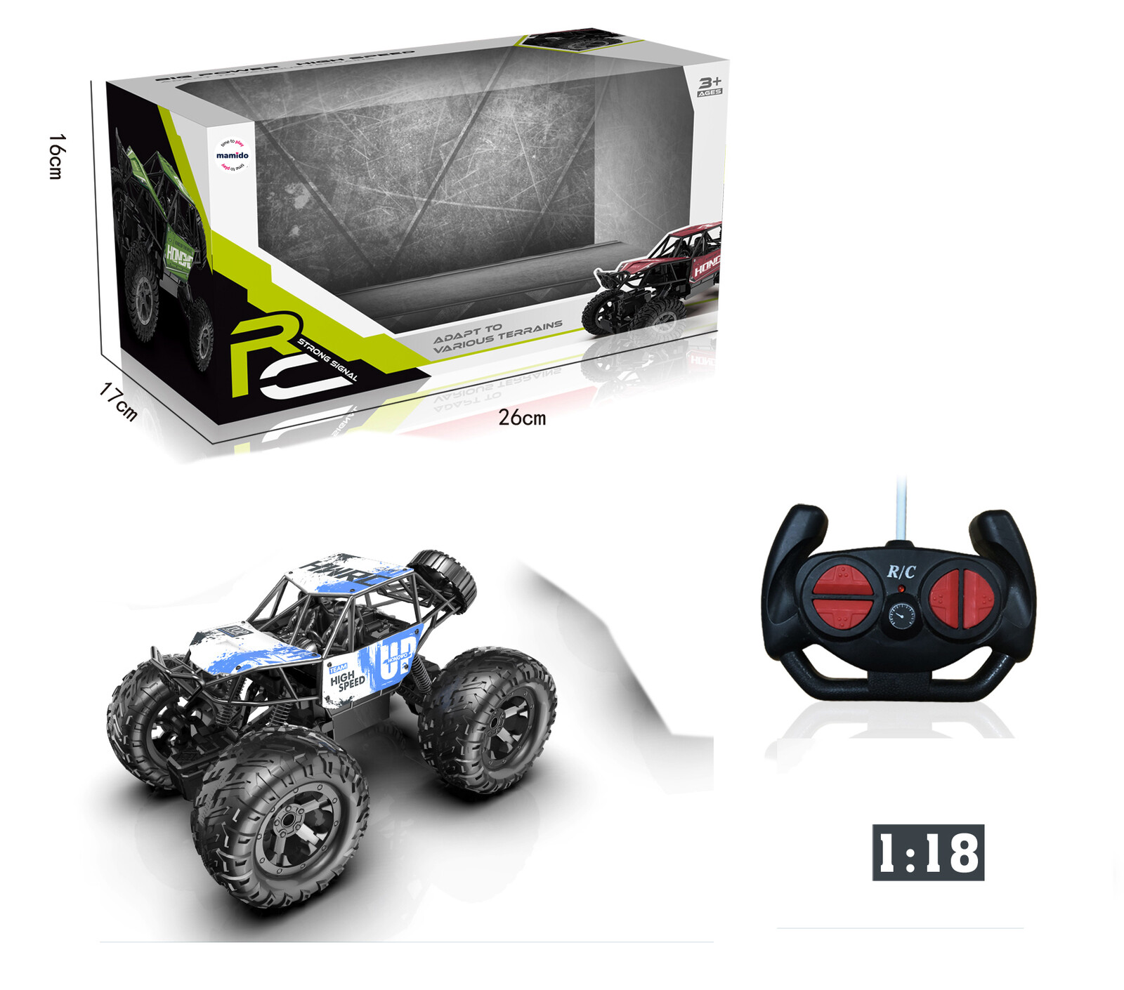 Mamido Mamido Terénní auto na dálkové ovládání 1:18 Climber modré MT1291 RC