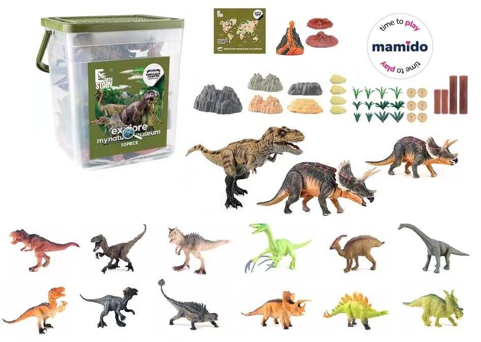 Mamido Mamido Velká sada dinosaurů v boxu Dinosaur Chapter XL 50 dílů