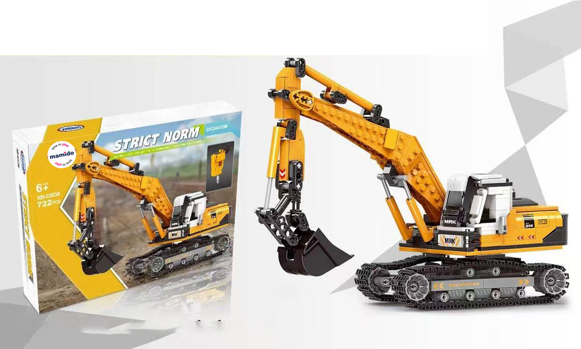 Mamido Mamido Technická stavebnice bagr 722 dílů 2v1