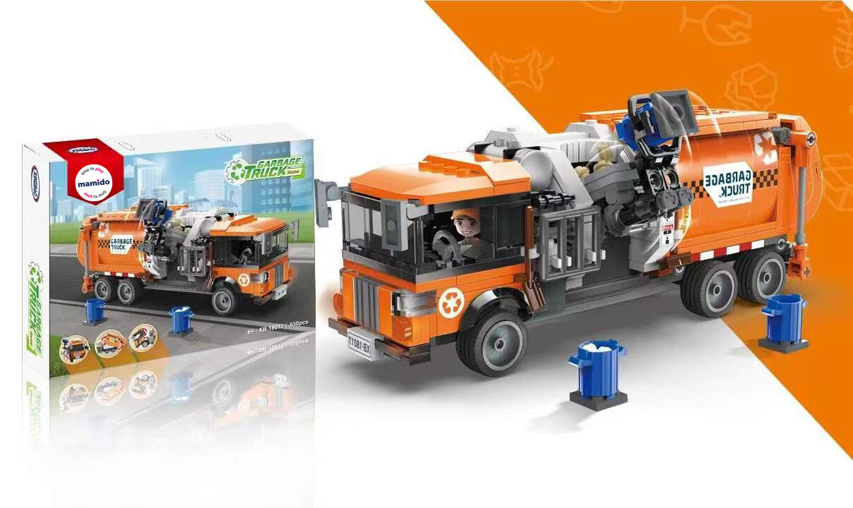 Mamido Mamido Stavebnice popelářské auto 550 dílů MT1405