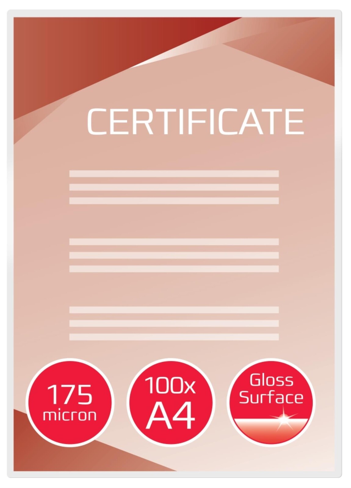 Laminovací fólie GBC A4, 2x 175 mikronů, čiré, 100 ks