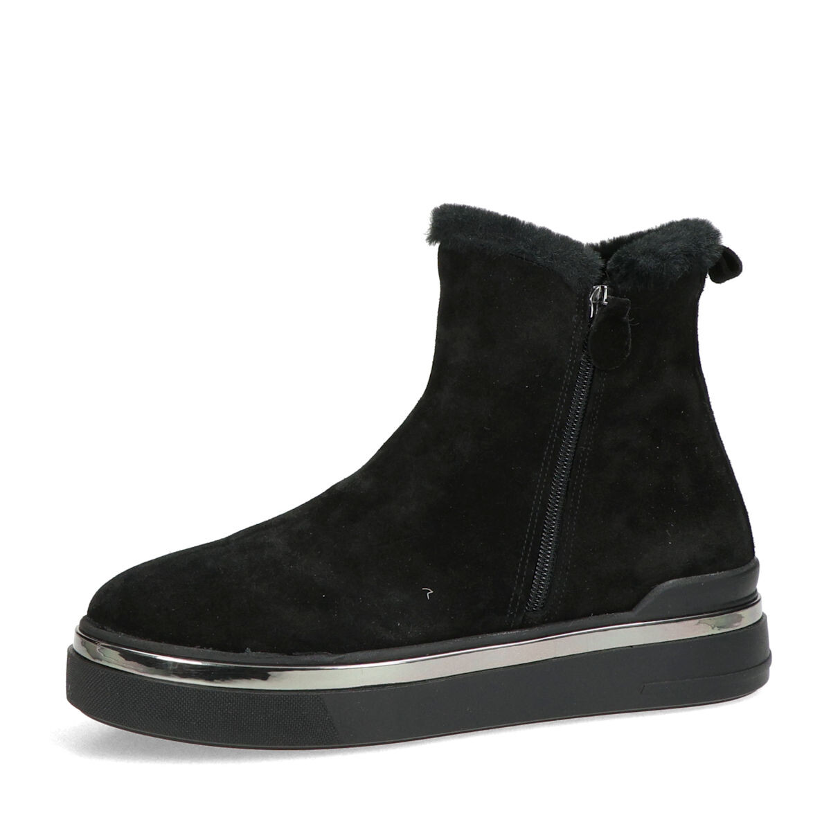 ETIMEĒ dámské semišové kotníkové kozačky - černé - 37