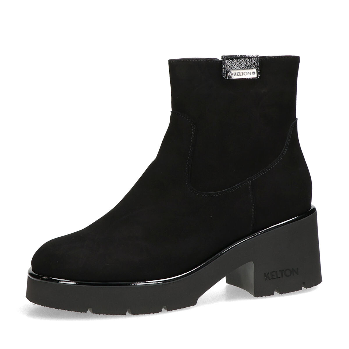 Kelton dámské nubukové kotníkové kozačky - černé - 37