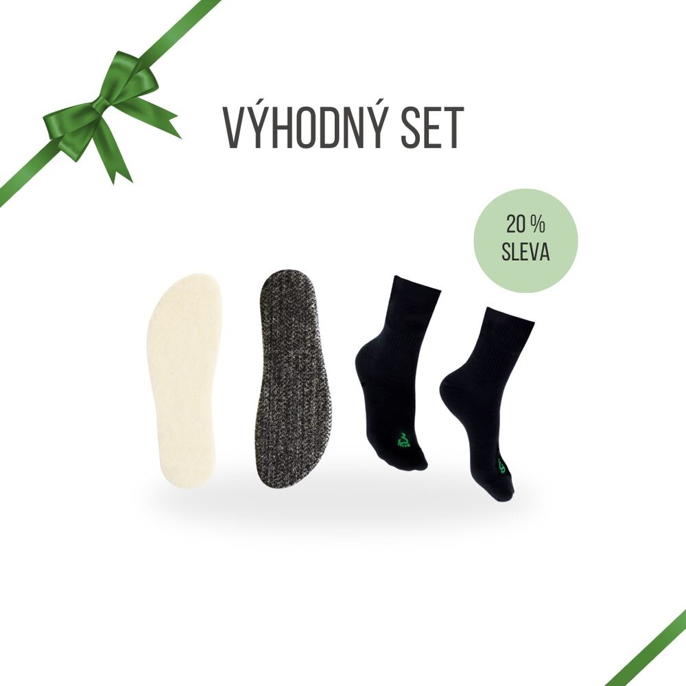 ZIMNÍ SET ZAHŘEJ SE Naboso ponožky a vlněné premium vložky do bot