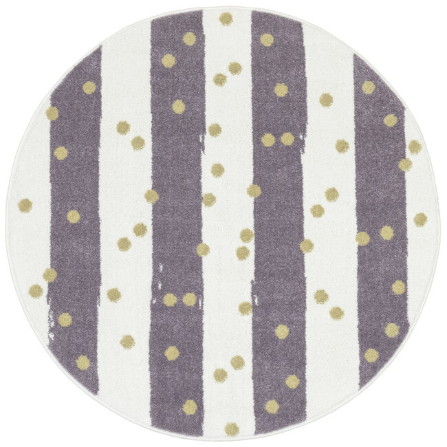 Koberec LIMA M044A krémový / fialový / zlatý kruh