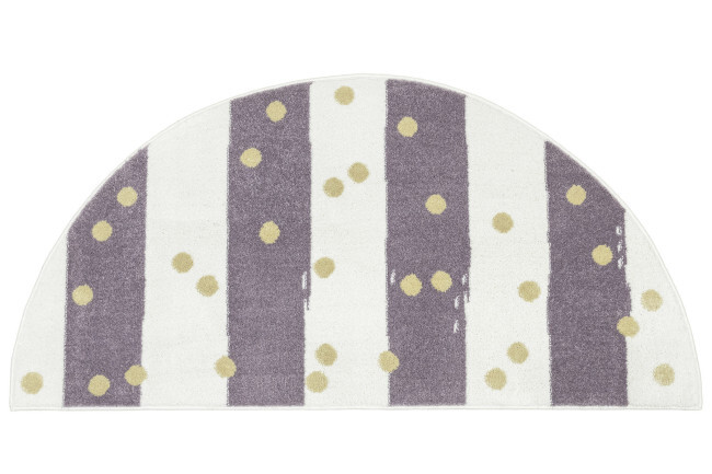 Koberec LIMA M044A krémový / fialový / zlatý půlkruh