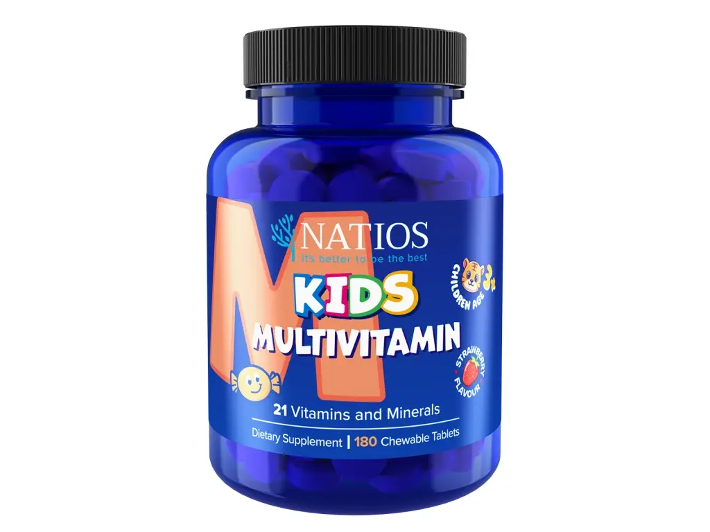 NATIOS Kids Multivitamin, 21 vitamínů a minerálů 180 tablet