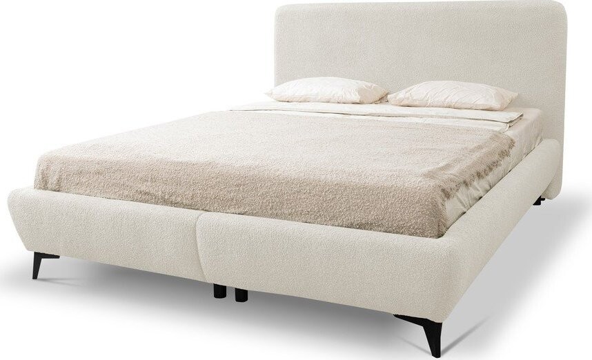 Béžová čalouněná dvoulůžková postel s úložným prostorem s roštem 180x200 cm Makapu – Makamii