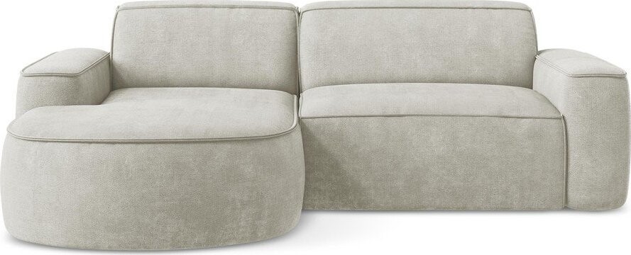 Krémová žinylková rohová pohovka (levý roh/s lenoškou) Omao – Makamii