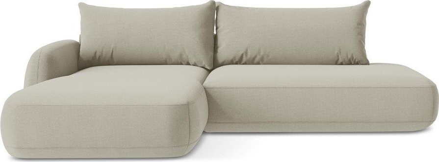 Béžová rozkládací rohová pohovka (levý roh/s lenoškou) Hale – Makamii