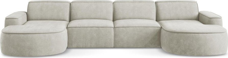 Krémová žinylková rohová pohovka (do