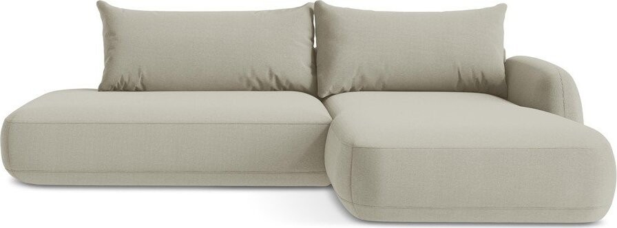 Béžová rozkládací rohová pohovka (pravý roh/s lenoškou) Hale – Makamii