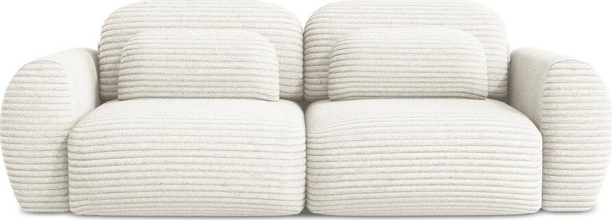 Béžová manšestrová rozkládací/s úložným prostorem pohovka 266 cm Kini – Makamii