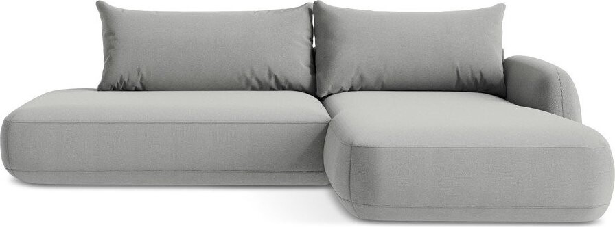 Světle šedá rozkládací rohová pohovka (pravý roh/s lenoškou) Hale – Makamii