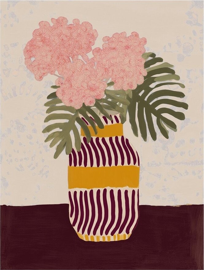 Obraz 60x80 cm Striped Vase – Styler