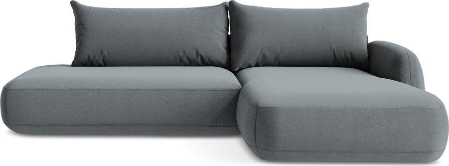 Šedomodrá rozkládací rohová pohovka (pravý roh/s lenoškou) Hale – Makamii