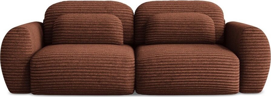 Manšestrová rozkládací/s úložným prostorem pohovka v terakotové barvě 266 cm Kini – Makamii