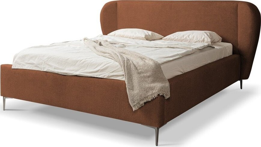 Čalouněná dvoulůžková postel s roštem 180x200 cm v terakotové barvě Makana – Makamii