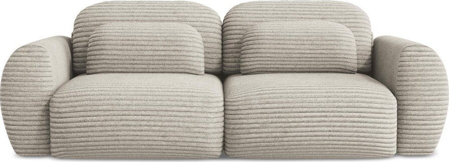 Světle hnědá manšestrová rozkládací/s úložným prostorem pohovka 266 cm Kini – Makamii