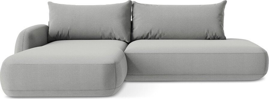 Světle šedá rozkládací rohová pohovka (levý roh/s lenoškou) Hale – Makamii