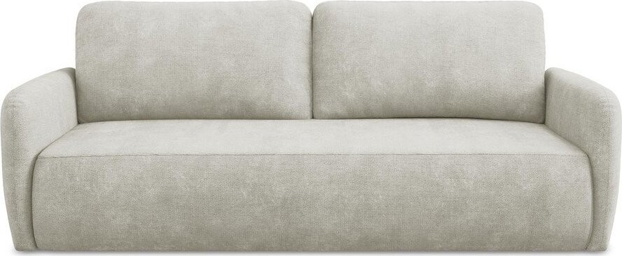 Krémová žinylková rozkládací/s úložným prostorem pohovka 218 cm Lilo – Makamii