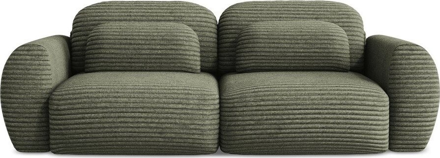 Zelená manšestrová rozkládací/s úložným prostorem pohovka 266 cm Kini – Makamii