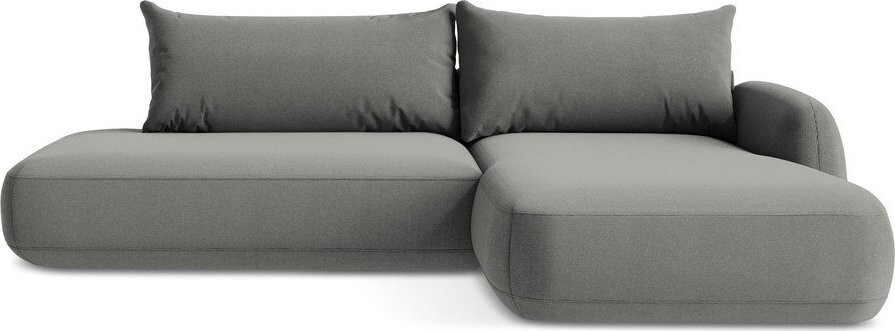 Šedá rozkládací rohová pohovka (pravý roh/s lenoškou) Hale – Makamii