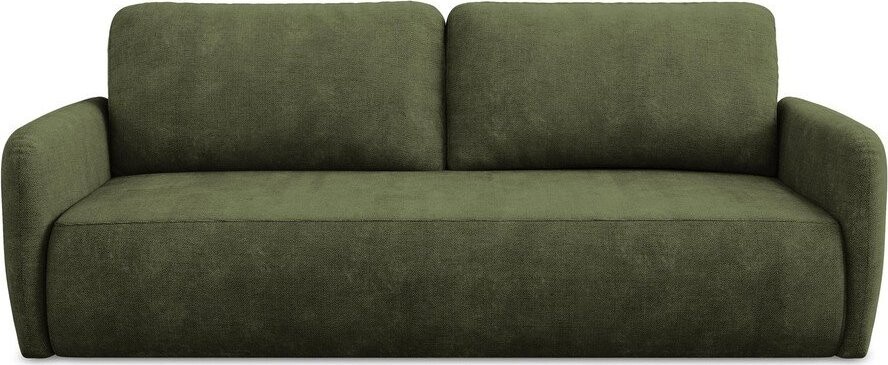 Zelená žinylková rozkládací/s úložným prostorem pohovka 218 cm Lilo – Makamii