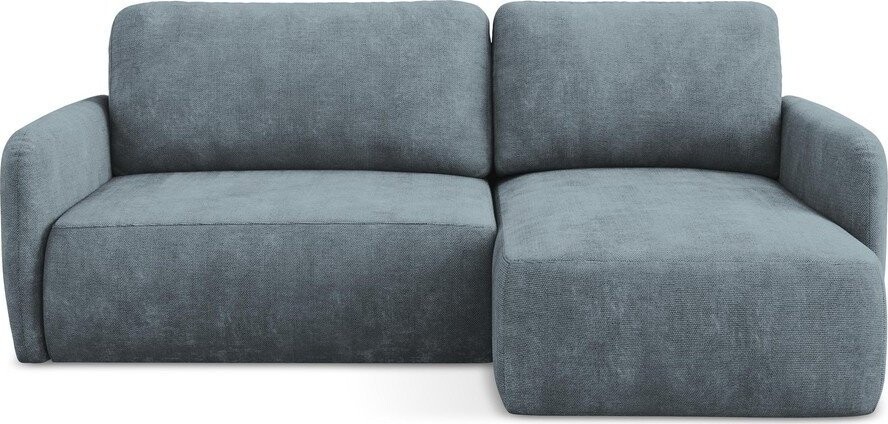 Šedomodrá žinylková rozkládací/s úložným prostorem rohová pohovka (pravý roh/s lenoškou) Lilo – Makamii