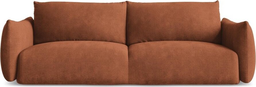 Žinylková rozkládací pohovka v terakotové barvě 230 cm Leila – Makamii