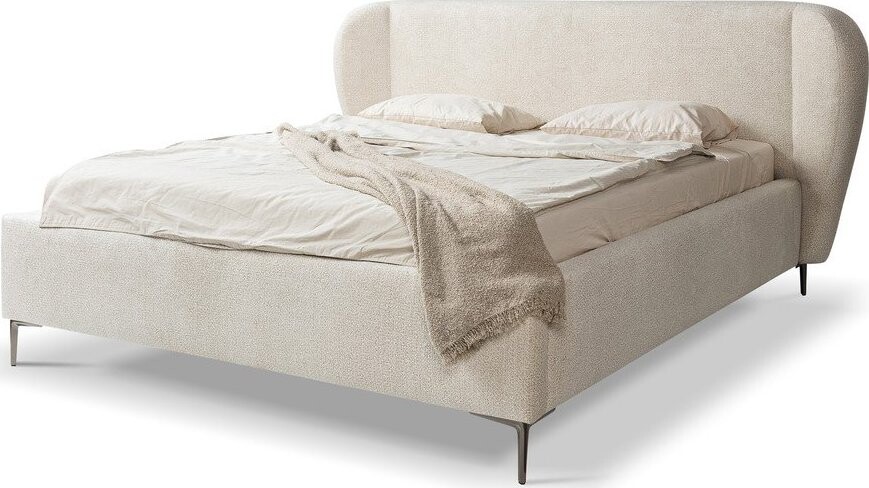 Béžová čalouněná dvoulůžková postel s roštem 180x200 cm Makana – Makamii