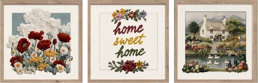Obrazy v sadě 3 ks 30x30 cm Sweet Home – Styler