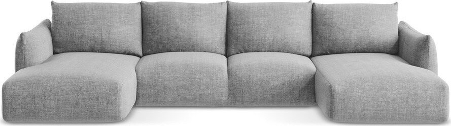 Světle šedá rozkládací rohová pohovka (do