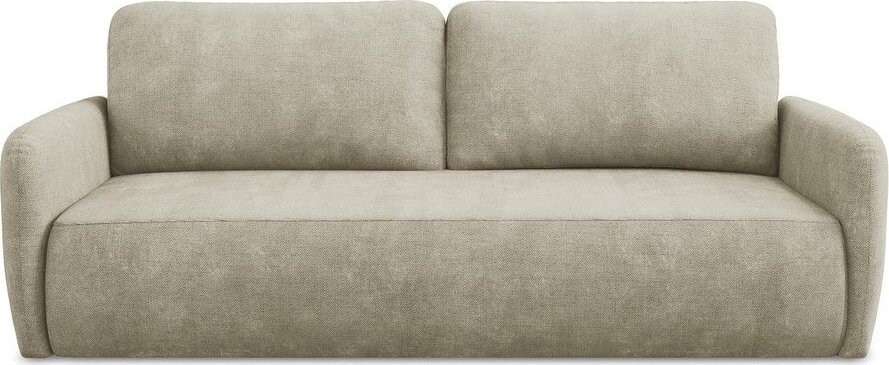 Béžová žinylková rozkládací/s úložným prostorem pohovka 218 cm Lilo – Makamii