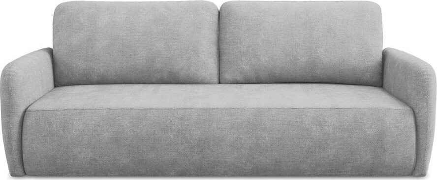 Světle šedá žinylková rozkládací/s úložným prostorem pohovka 218 cm Lilo – Makamii